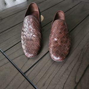 Zara Men's Dark Brown Woven Loafers